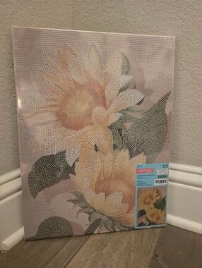 Diamond Art Painting Kit, Mounted Canvas, Sunflower Diamond Dot, Full Kit, New